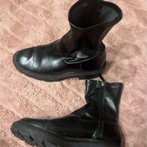 Black platform boots